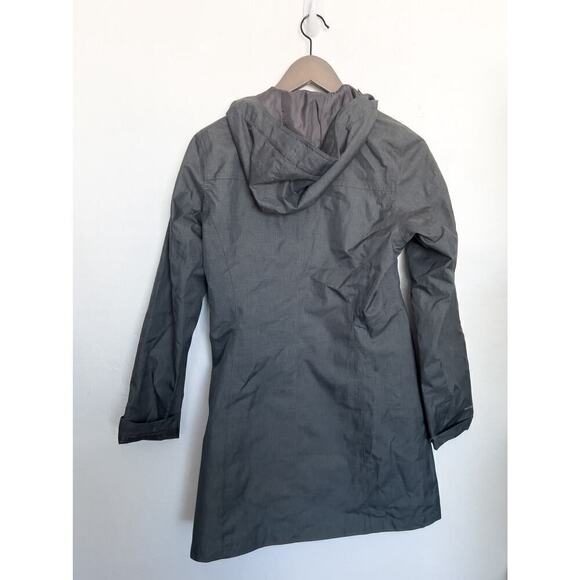 Eddie Bauer On The Go Trench Rain Jacket Hood Mid Length XS Grey Lightweight - Picture 6 of 7
